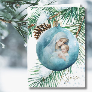 Maagd Maria & kindje Jezus kerstkaart, Religieus Feestdagen Kaart