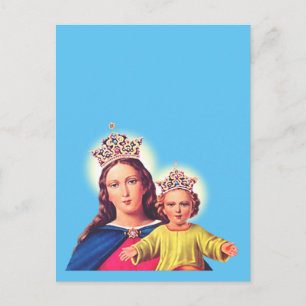 Maagd Maria koningin met Jezus Briefkaart