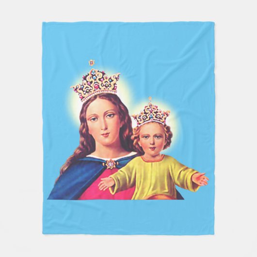 Maagd Maria koningin met Jezus Fleece Deken (Voorkant)