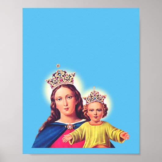 Maagd Maria koningin met Jezus Poster (Voorkant)