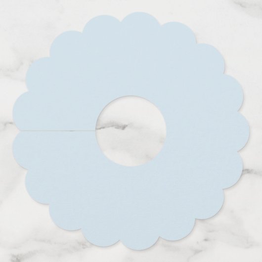 Maagd Maria Lady of Grace Blauwe Bloemen Waterverf Wijnglaslabel (Achterkant)