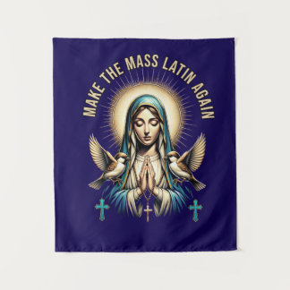 Maagd Maria Maak de Mis Katholiek Tapijt Wandkleed