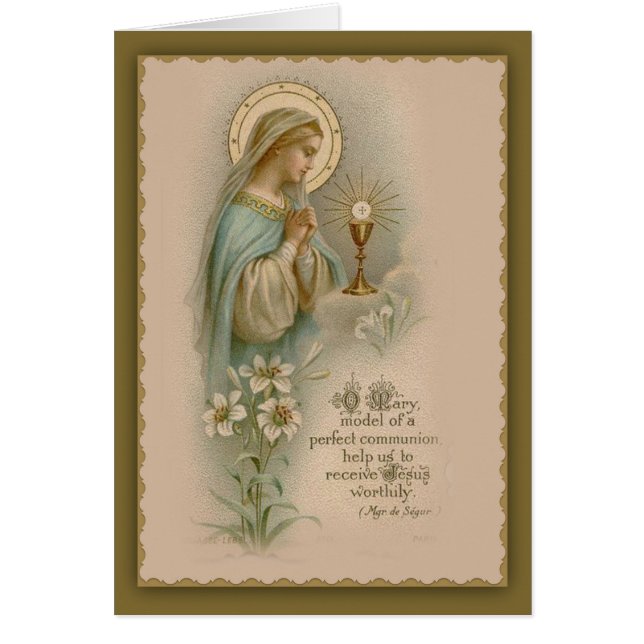 Maagd Maria Madonna aanbidt de Eucharistie (Voorkant)