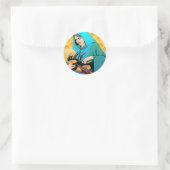 Maagd Maria Madonna & Bumble Bee Ronde Sticker (Tas)