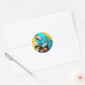 Maagd Maria Madonna & Bumble Bee Ronde Sticker (Envelop)