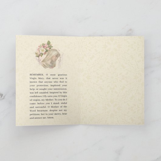  Maagd Maria Memorare Gebed Kaart (Binnen)