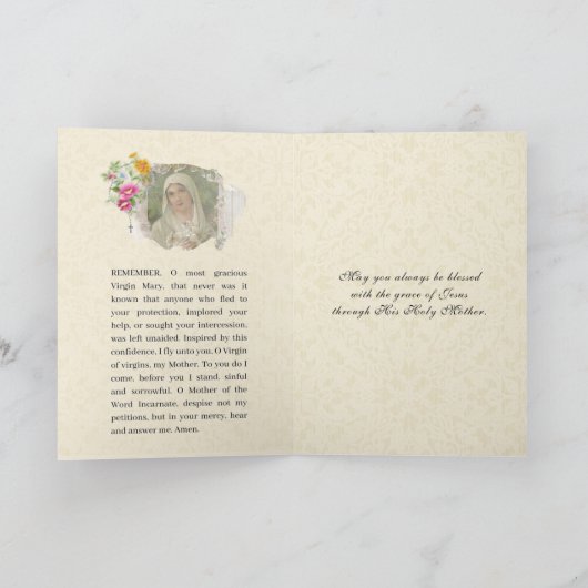  Maagd Maria Memorare Gebed Kaart (Binnen)
