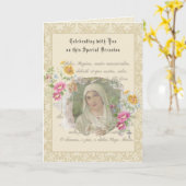  Maagd Maria Memorare Gebed Kaart (Gele Bloem)