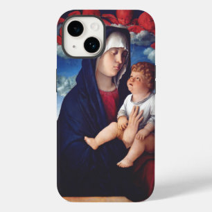 Maagd Maria met Baby Jesus en rode cherubs Case-Mate iPhone 14 Hoesje