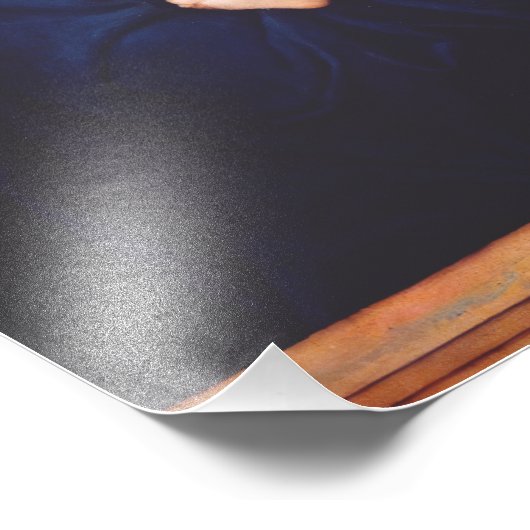 Maagd Maria met Baby Jesus en rode cherubs Foto Afdruk (Hoek)