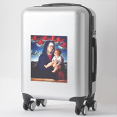 Maagd Maria met Baby Jesus en rode cherubs Sticker (Koffer)