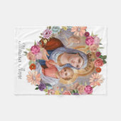 Maagd Maria met Baby Jesus Fleece Deken (Voorkant (Horizontaal))