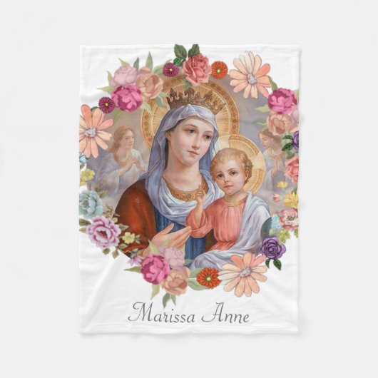 Maagd Maria met Baby Jesus Fleece Deken (Voorkant)