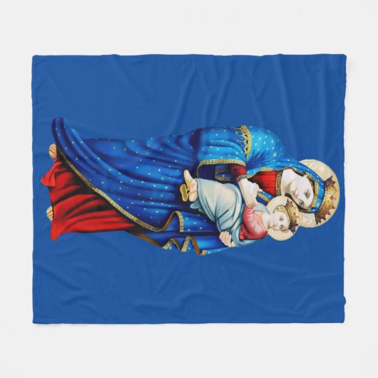 Maagd Maria met Baby Jesus Fleece Deken (Voorkant (Horizontaal))