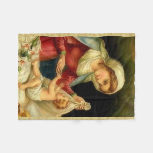 Maagd Maria met Baby Jesus Fleece Deken (Voorkant (Horizontaal))