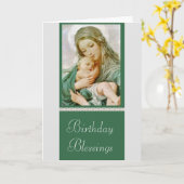 Maagd Maria met Baby Jesus Kaart (Gele Bloem)