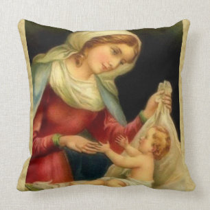 Maagd Maria met Baby Jesus Kussen