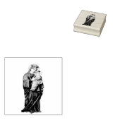 Maagd Maria met Baby Jesus Rubberstempel (Gestempeld)