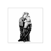 Maagd Maria met Baby Jesus Rubberstempel (Afrduk)