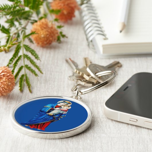 Maagd Maria met Baby Jesus Sleutelhanger (Zijkant)