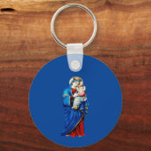 Maagd Maria met Baby Jesus Sleutelhanger (Achterkant)