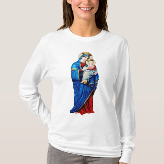 Maagd Maria met Baby Jesus T-shirt (Voorkant)