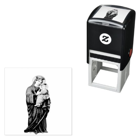 Maagd Maria met Baby Jesus Zelfinktende Stempel (In situ)