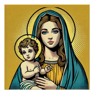 Maagd Maria met baby Jezus Christus Perfect Poster