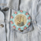 Maagd Maria met baby Jezus en rozen Ronde Button 4,0 Cm (In situ)