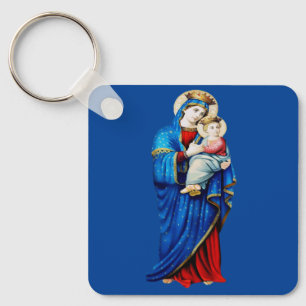 Maagd Maria met baby Jezus Sleutelhanger
