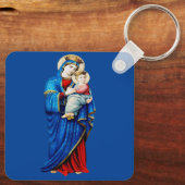 Maagd Maria met baby Jezus Sleutelhanger (Achterkant)