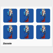 Maagd Maria met baby Jezus Vierkante Sticker (Vel)