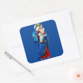 Maagd Maria met baby Jezus Vierkante Sticker (Envelop)