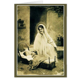 Maagd Maria met Child Jesus wieg