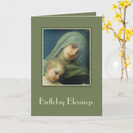 Maagd Maria met Christus Kind Jezus Kaart (Gele Bloem)