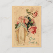 Maagd Maria met de  Floral Memorare Heilige Kaart Visitekaartje (Voorkant)