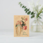 Maagd Maria met de  Floral Memorare Heilige Kaart Visitekaartje (Staand voorkant)