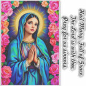 Maagd Maria met gebed Multi Size Window Sticker (Voorkant)