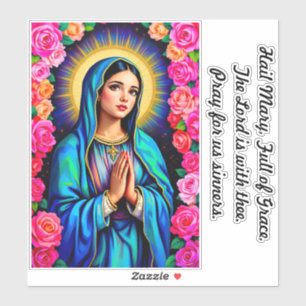 Maagd Maria met gebed Multi Size Window Sticker