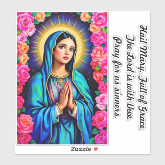 Maagd Maria met gebed Multi Size Window Sticker (Vel)