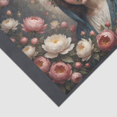 Maagd Maria met halo en bloemen Tissuepapier (Detail)