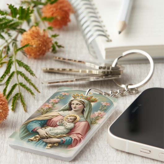 Maagd Maria met Jezus Kind Sleutelhanger (Voorkant Rechts)