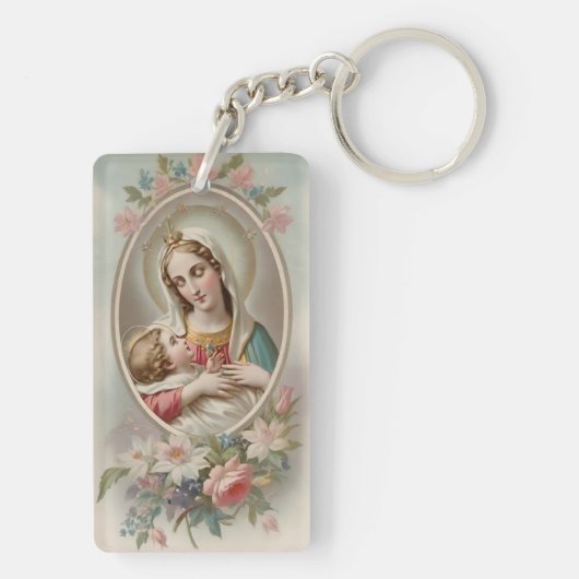 Maagd Maria met Jezus Kind Sleutelhanger (achterkant)