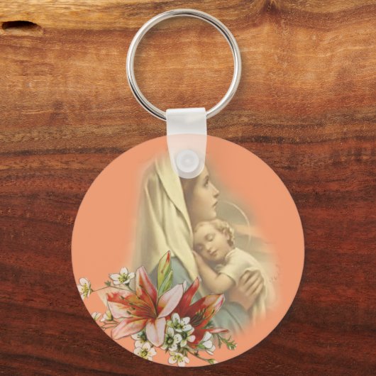 Maagd Maria met Jezus Sleeping Sleutelhanger (Voorkant)