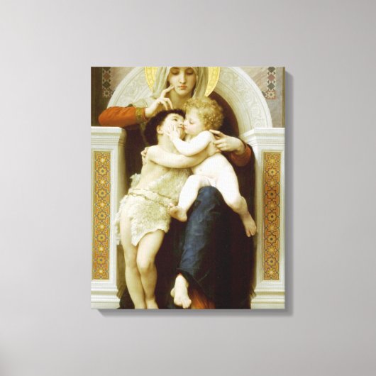 Maagd Maria met Jezus & St. Johannes de Doper Canvas Afdruk (Voorkant)