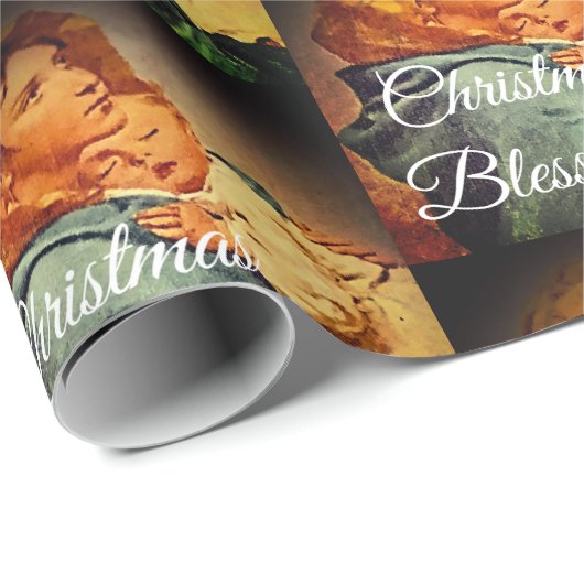 Maagd Maria met Kerstmis Cadeaupapier (Rol Hoek)