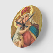 Maagd Maria met kind Jesus Acrylic Wall Clock Gift Ronde Klok (Hoek)