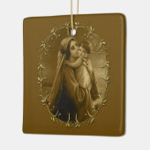 Maagd Maria met Kind Jezus, Gouden Grens Ontwerp Keramisch Ornament (Links)