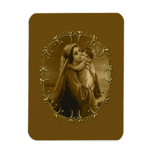 Maagd Maria met Kind Jezus, Gouden Grens Ontwerp Magneet