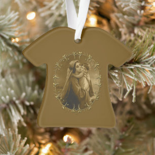 Maagd Maria met Kind Jezus, Gouden Grens Ontwerp Ornament